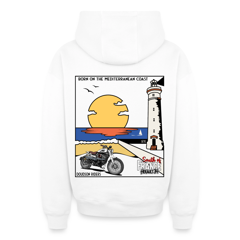 Riders - Sète - à capuche unisexe zippé oversize épais - blanc