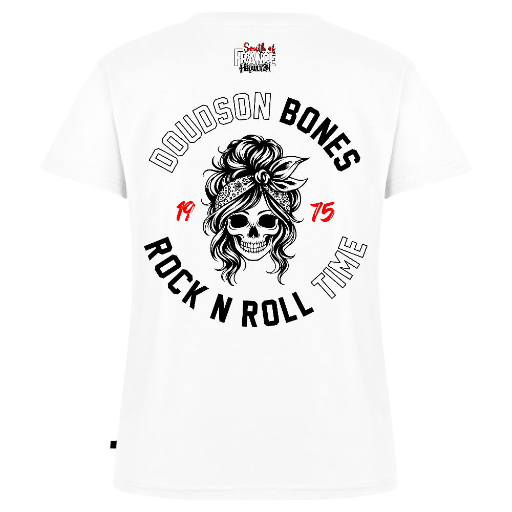 Bones - Rock and Roll - Black & White - en V Premium bio Femme - blanc