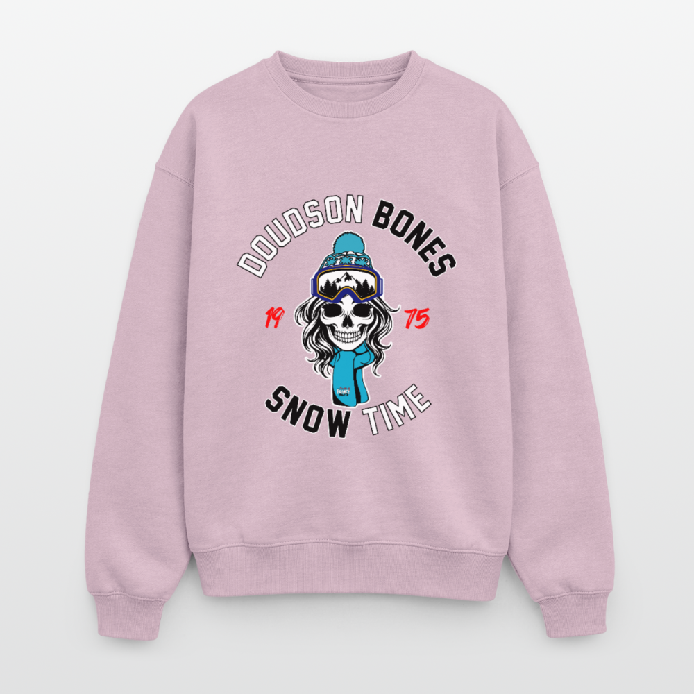 Bones - Snow - Sweat oversize épais SPREAD - rose poudré