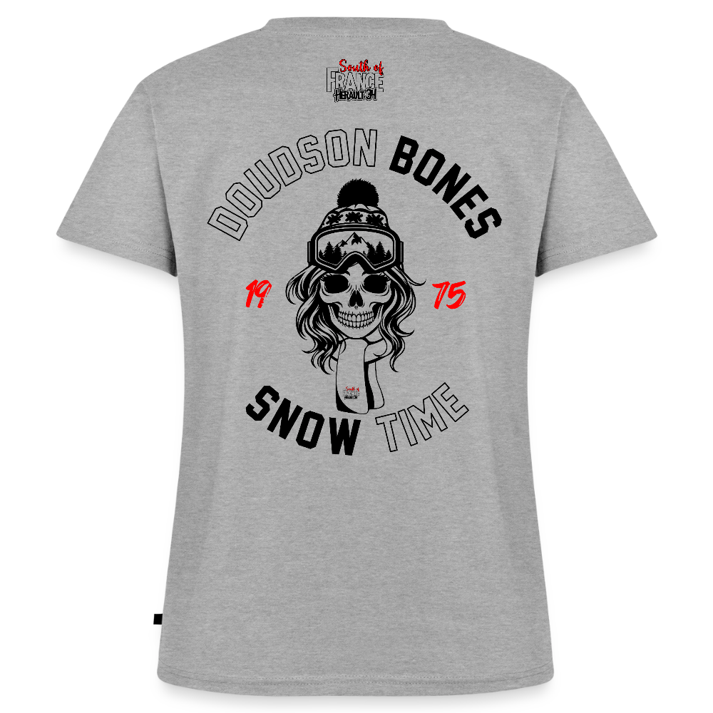Bones - SNOW - en V Premium bio Femme - gris chiné