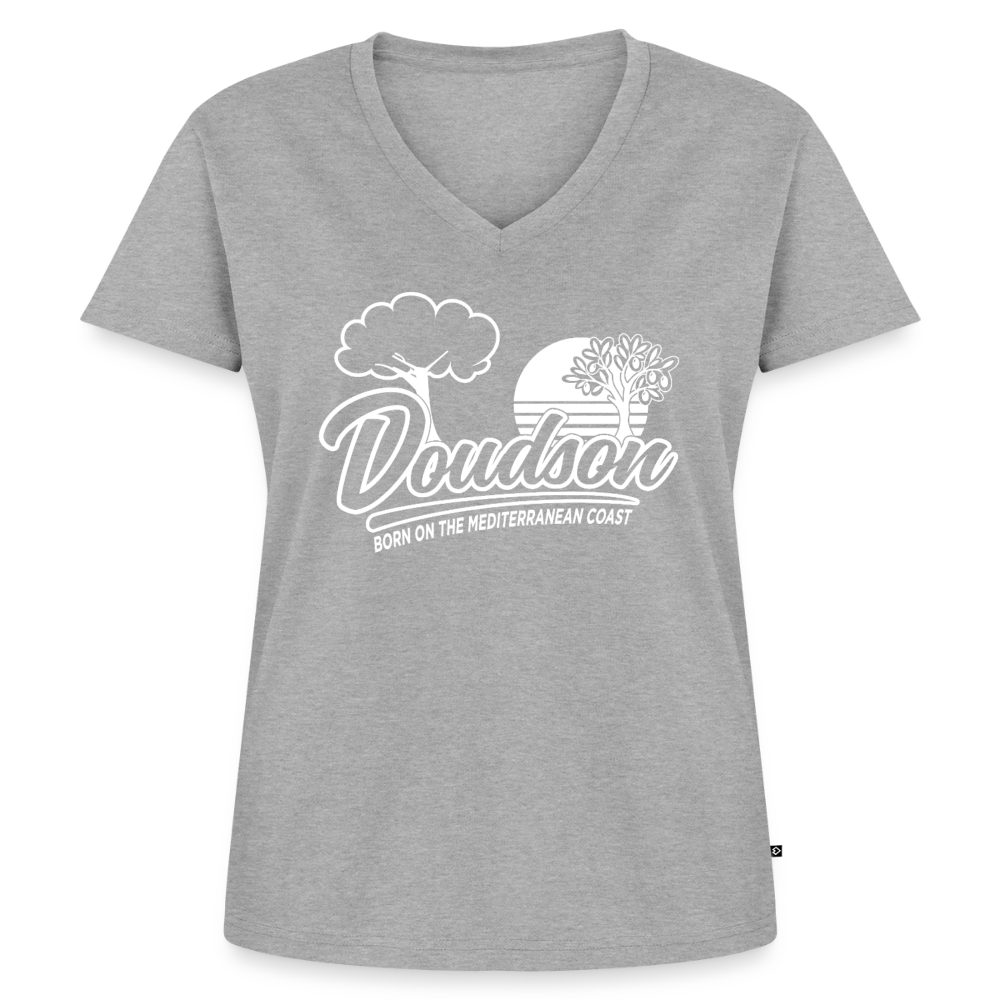 T-shirt moto femme Sport Glide col V – DOUDSON Factory Racing - gris chiné