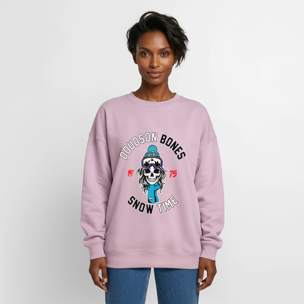 Bones - Snow - Sweat oversize épais SPREAD - rose poudré
