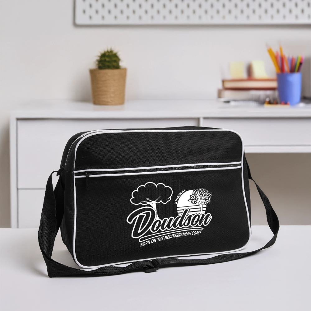 Sac bandoulière rétro DOUDSON - noir/blanc