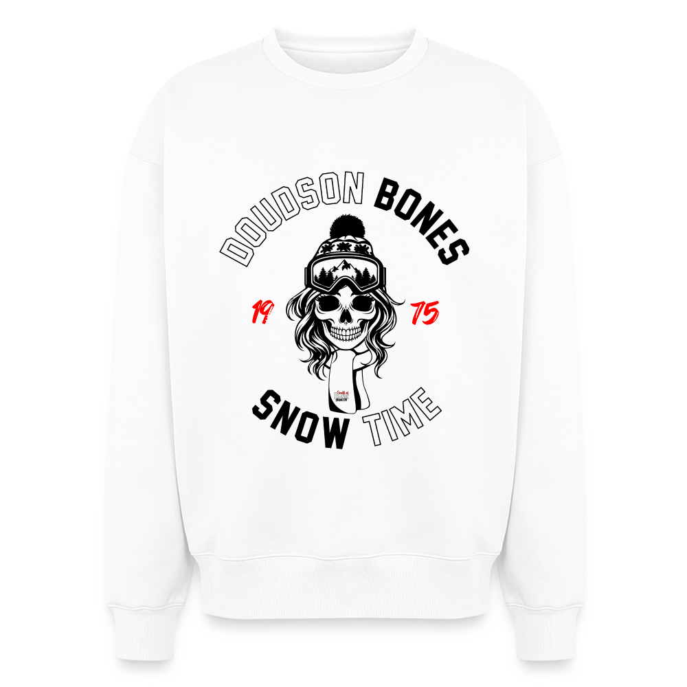 BONES - SNOW - Sweat unisexe oversize épais SPREAD - blanc