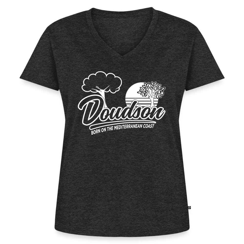 T-shirt moto femme Sport Glide col V – DOUDSON Factory Racing - anthracite chiné