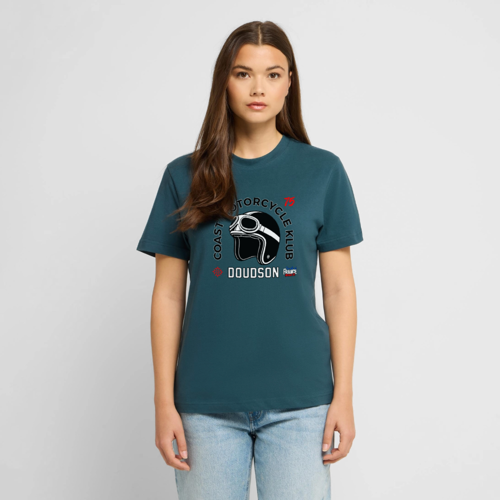T-shirt moto Coast Motorcycle Klub – DOUDSON - bleu pétrole foncé