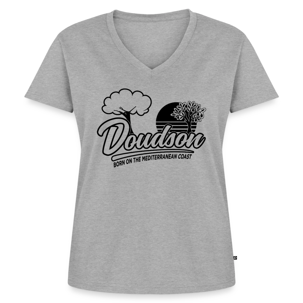 T-shirt moto femme Sport Glide col V – DOUDSON Factory Racing - gris chiné