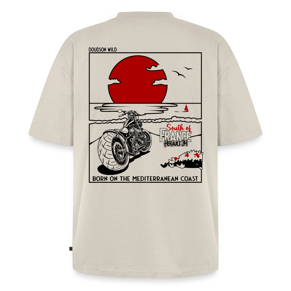 T-shirt Premium bio oversize Unisexe - DOUDSON WILD - Plage - beige