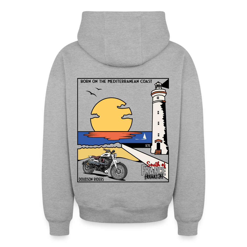 Riders - Sète - à capuche unisexe zippé oversize épais - gris chiné