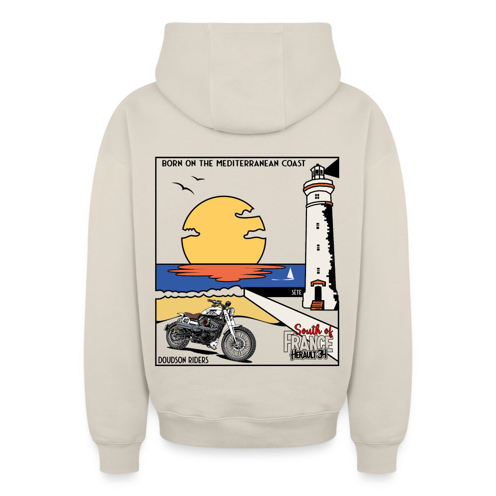 Riders - Sète - à capuche unisexe zippé oversize épais - beige
