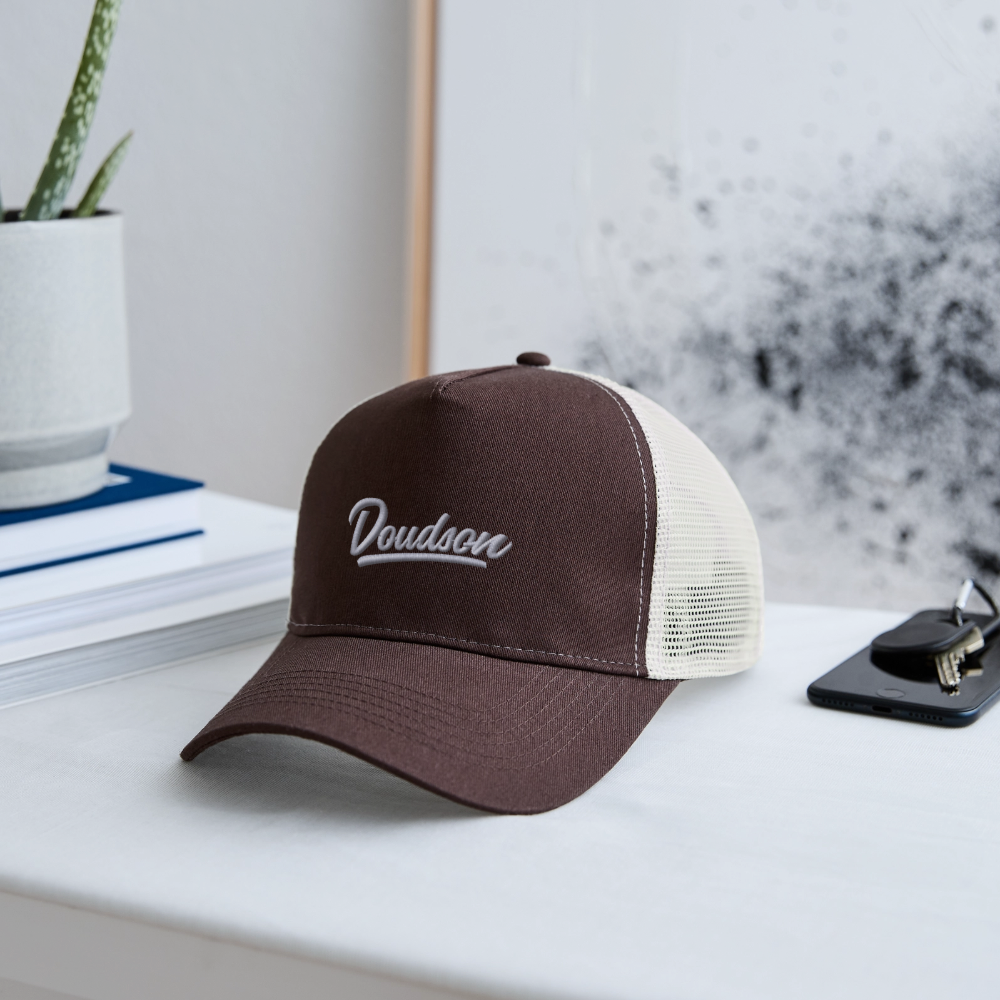 Casquette style Trucker - broderie - marron/beige