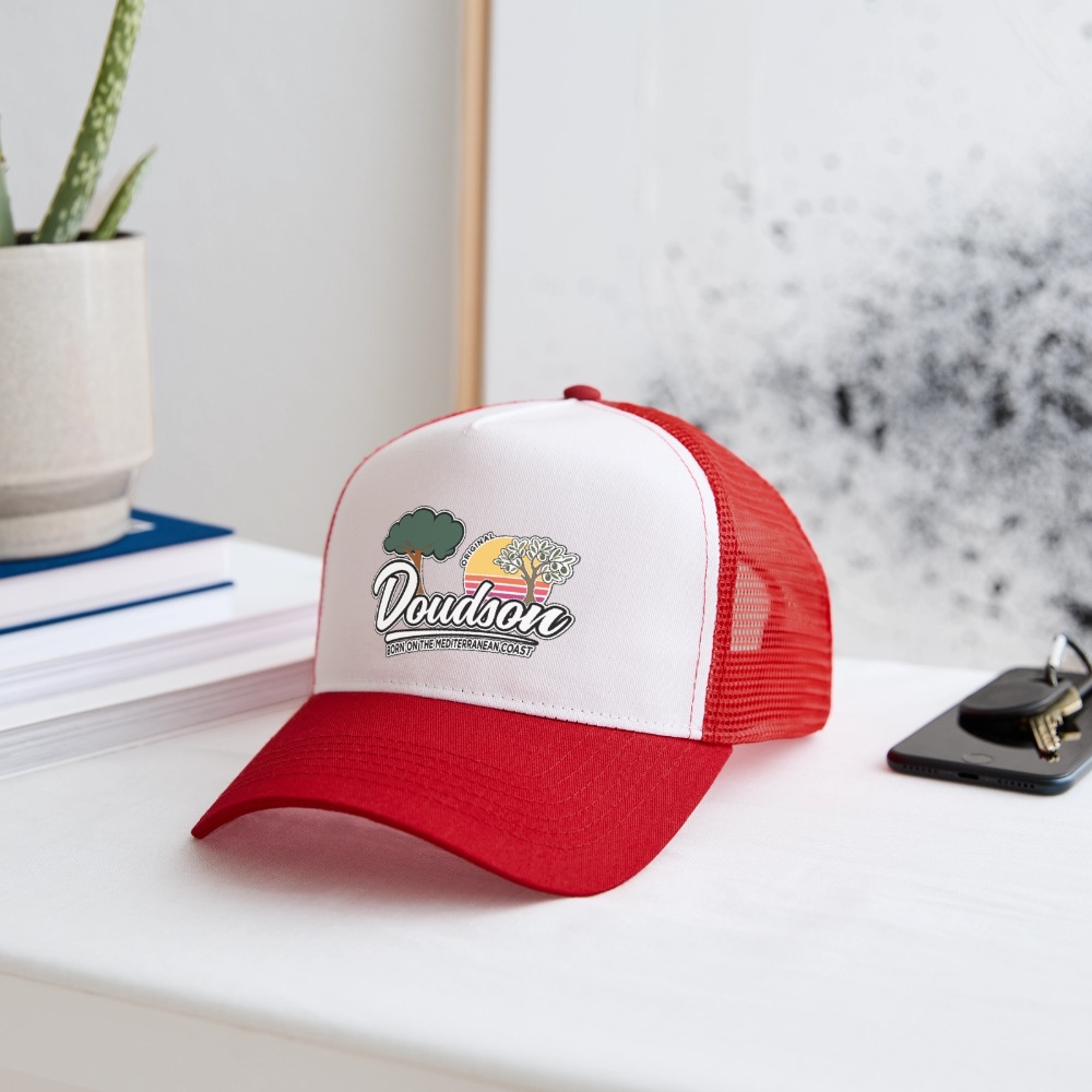 Casquette style Trucker - blanc/rouge