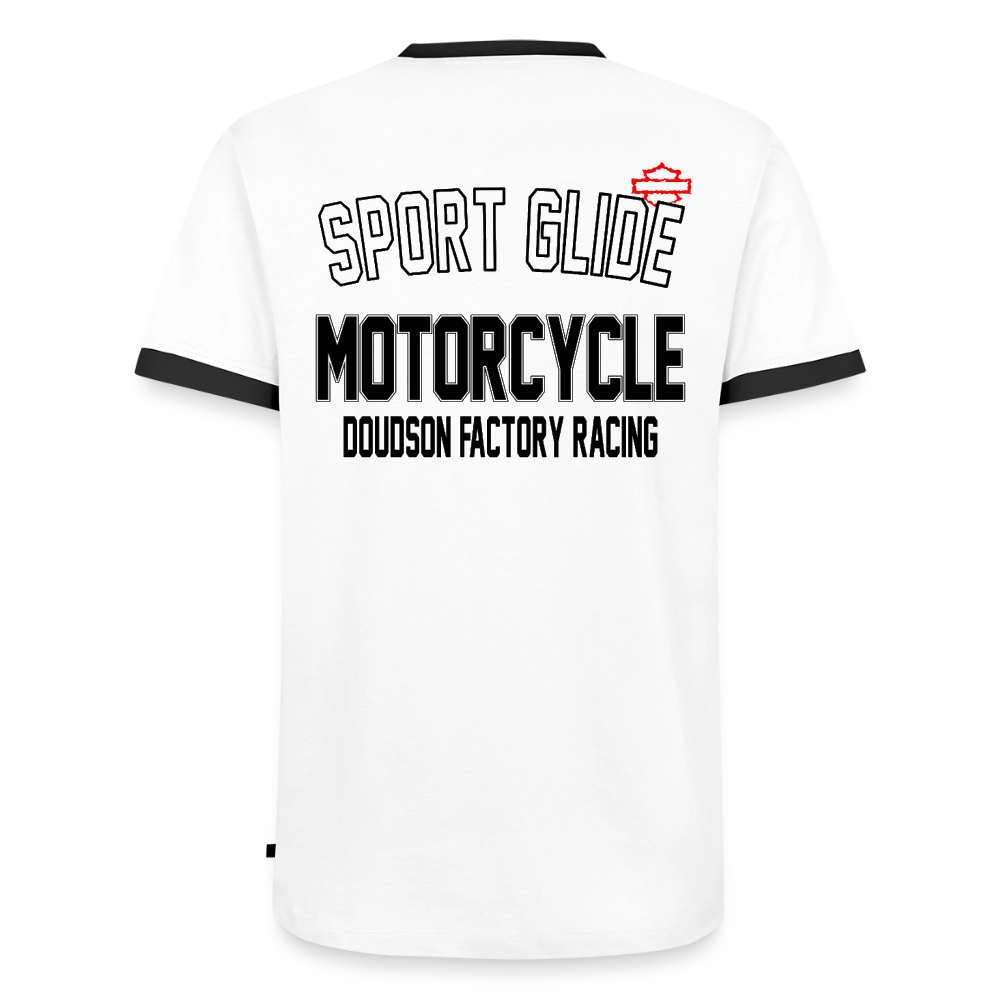 T-shirt moto Sport Glide contrasté – DOUDSON FACTORY RACING - blanc/noir