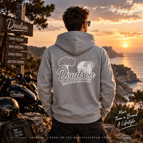 Sweat à capuche noir DOUDSON Original vue de dos