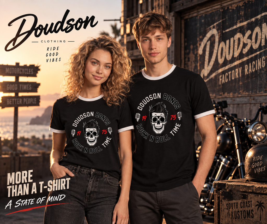 T-shirt homme contrasté crâne Rock'N'Roll DOUDSON BONES