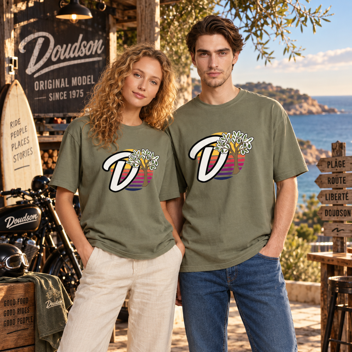 T-shirt DOUDSON Original Oversize Acid Wash unisexe porté