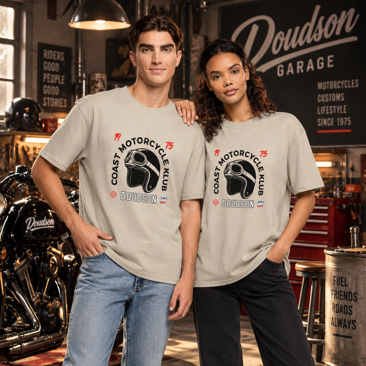 T-shirt moto Helmet Garage Oversize DOUDSON RIDER