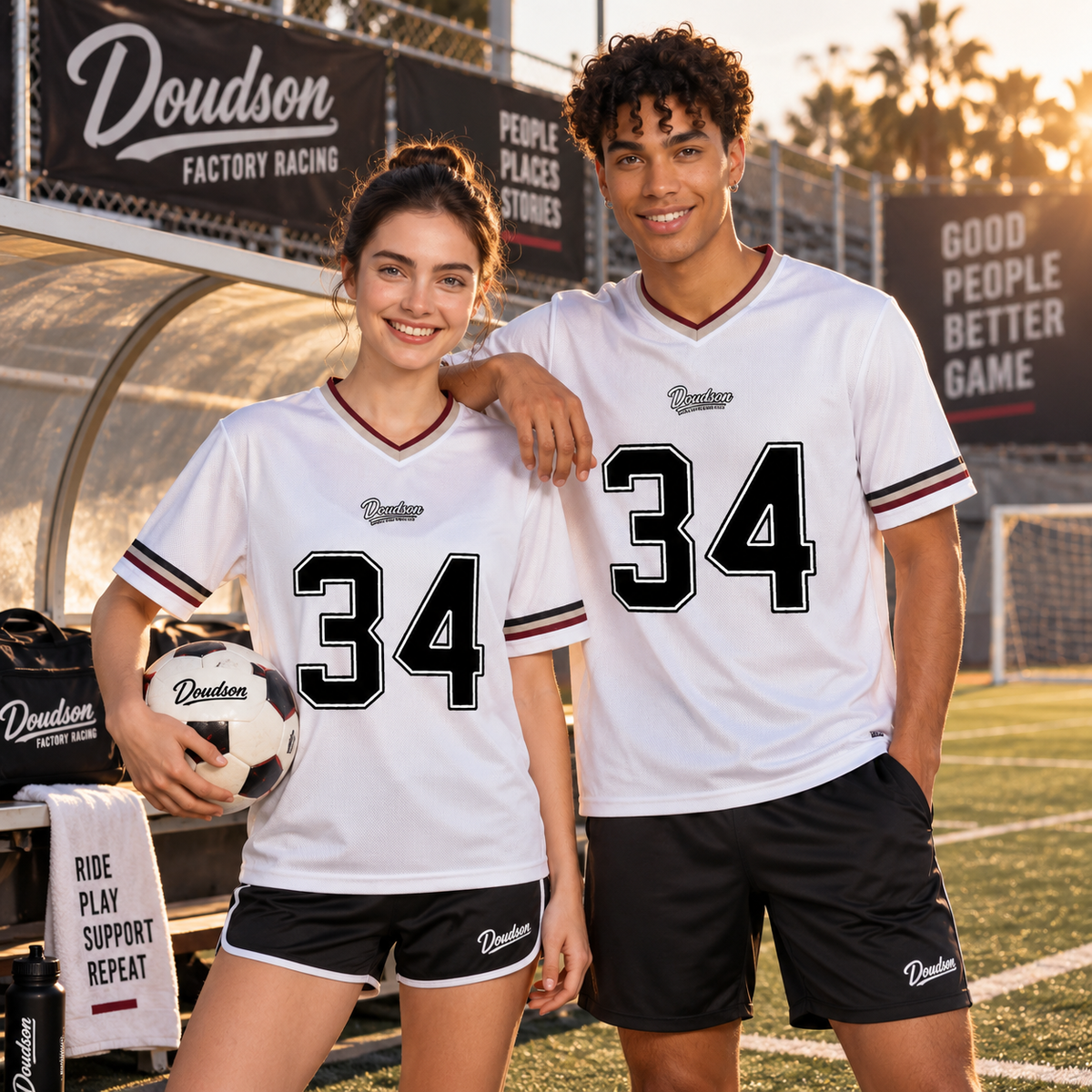 Maillot blanc unisexe numéro 34 DOUDSON Team 34
