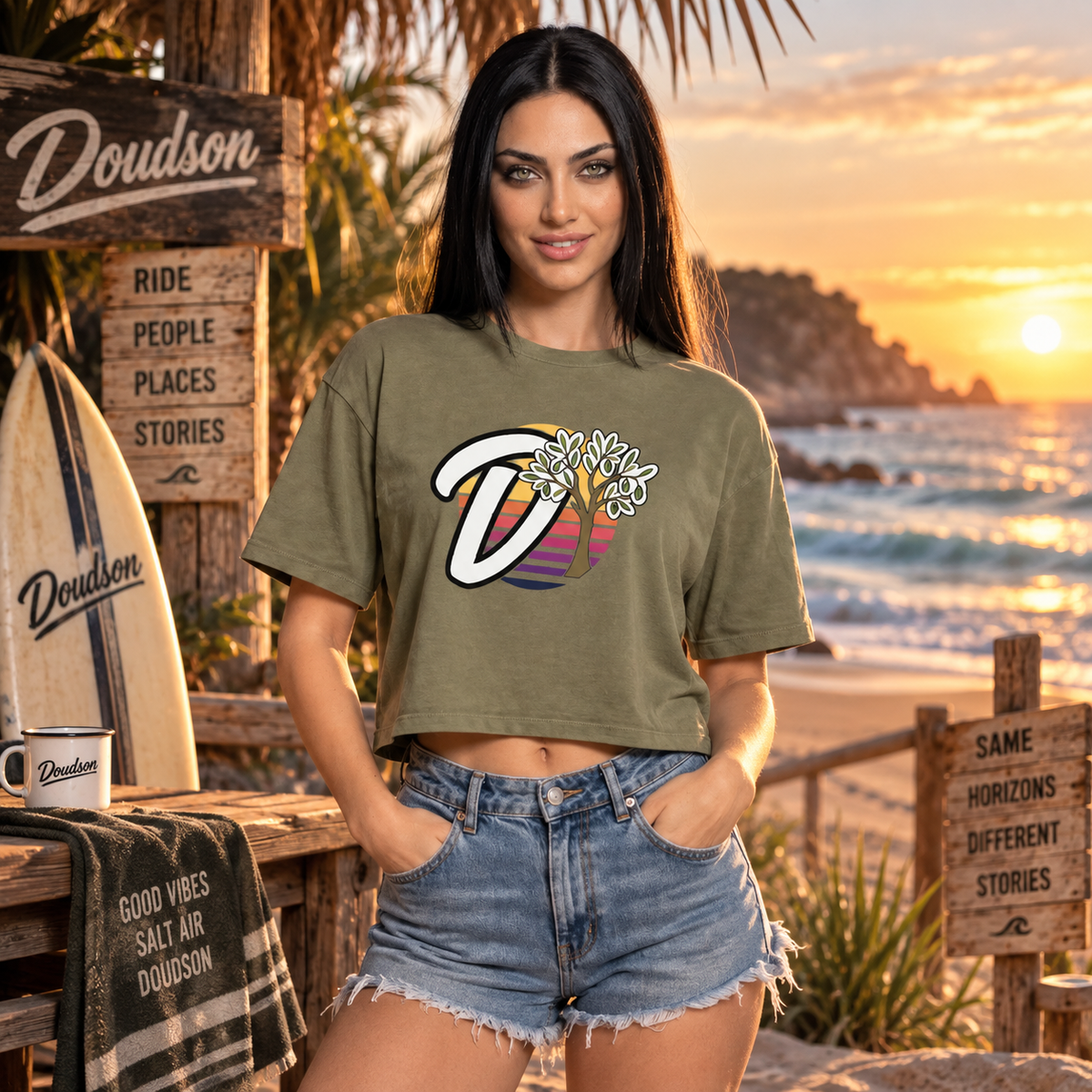 T-shirt DOUDSON Original Boxy Acid Wash vintage porté