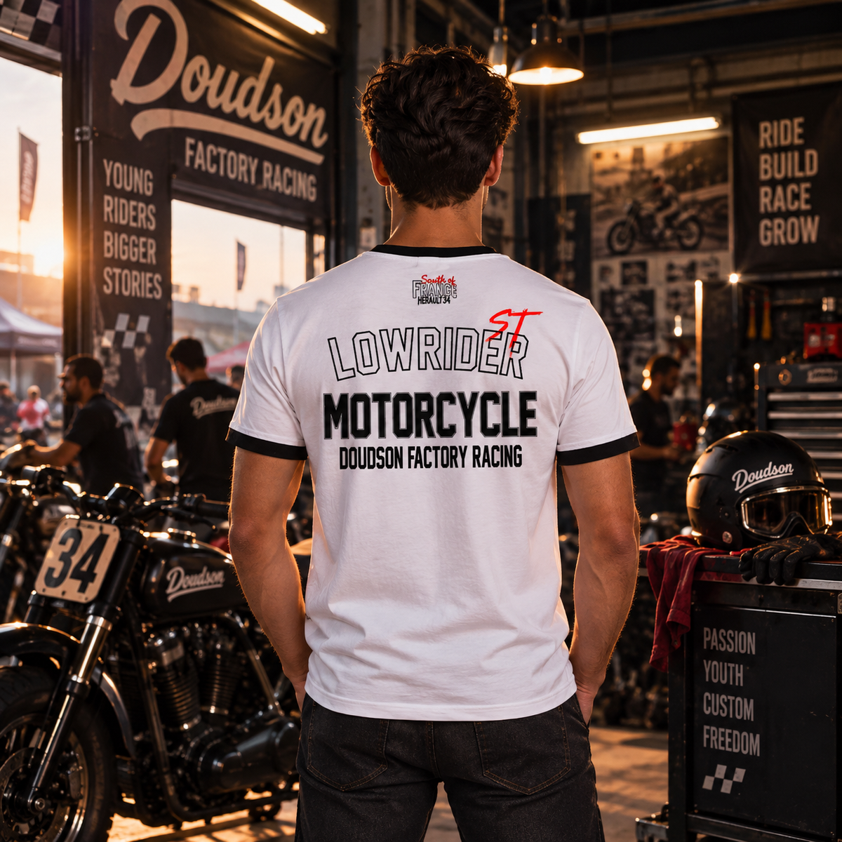 T-shirt moto Low Rider ST contrasté DOUDSON RIDER porté