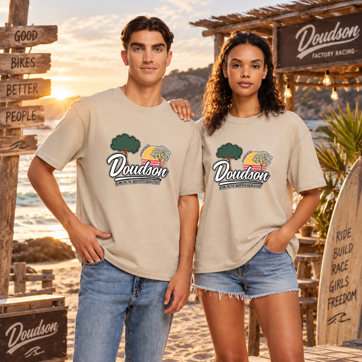 T-shirt logo DOUDSON Original Oversize Bio porté homme femme